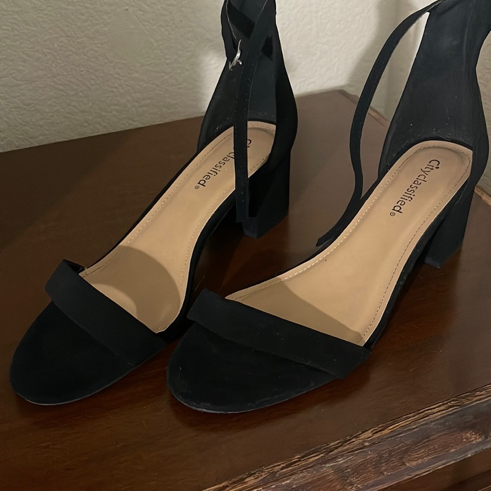 Black Ankle Strap Heels